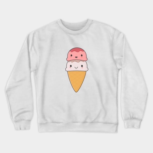 Kawaii Ice Cream Cone T-Shirt Crewneck Sweatshirt by happinessinatee